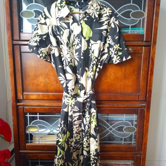 Windsmoor Dresses & Skirts - 100% Linen Beautiful Tropical Print Long Dress